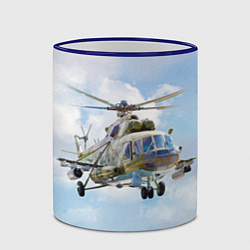 Кружка 3D Многоцелевой вертолёт МИ-8, цвет: 3D-синий кант — фото 2