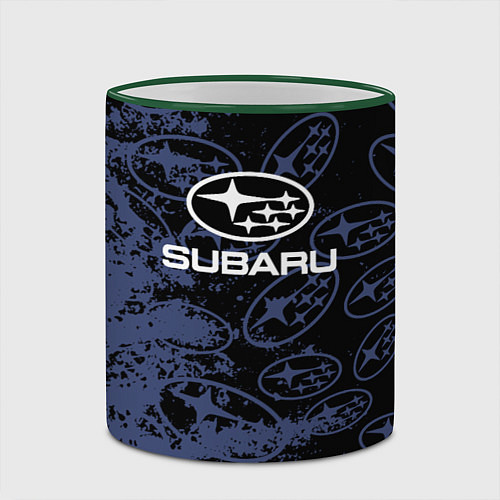 Кружка цветная Subaru Pattern спорт / 3D-Зеленый кант – фото 2