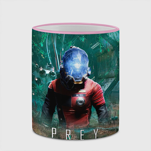 Кружка цветная Prey game / 3D-Розовый кант – фото 2