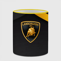 Кружка 3D Lamborghini геометрия, цвет: 3D-желтый кант — фото 2