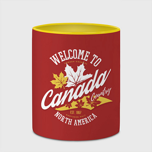 Кружка цветная Канада Canada / 3D-Белый + желтый – фото 2