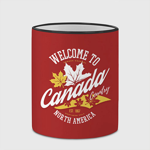 Кружка цветная Канада Canada / 3D-Черный кант – фото 2