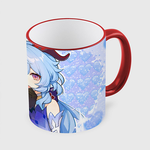 Кружка цветная Валентинка Гань Юй / 3D-Красный кант – фото 1