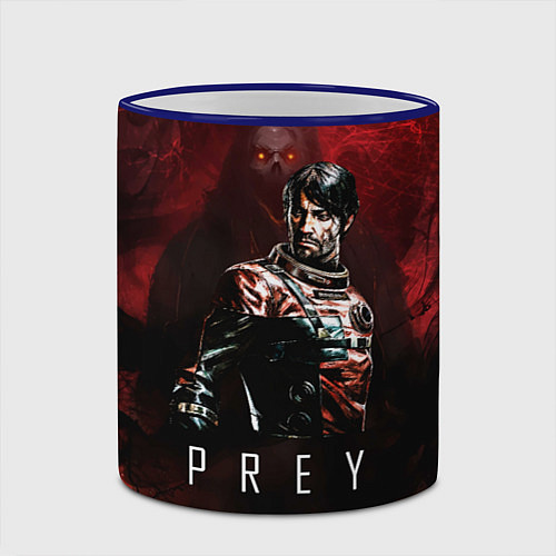 Кружка цветная Prey Dark red / 3D-Синий кант – фото 2