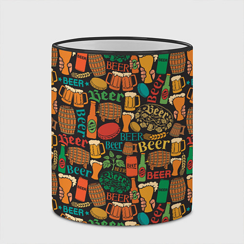Кружка цветная Пиво Beer / 3D-Черный кант – фото 2