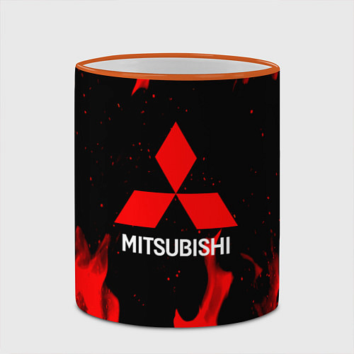 Кружка цветная Mitsubishi Red Fire / 3D-Оранжевый кант – фото 2