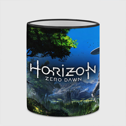 Кружка цветная Horizon Zero Dawn Топ / 3D-Черный кант – фото 2