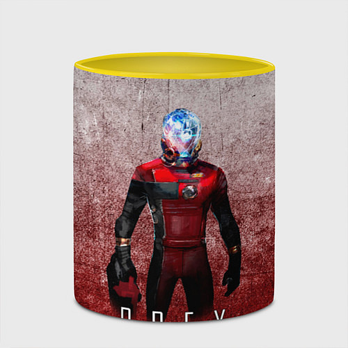 Кружка цветная Prey Grey and blood / 3D-Белый + желтый – фото 2