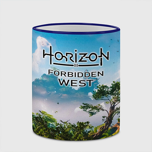 Кружка цветная Horizon Forbidden West Хоризон Запретный Запад / 3D-Синий кант – фото 2