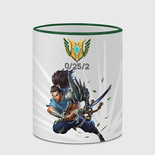 Кружка цветная Yasuo Meme / 3D-Зеленый кант – фото 2