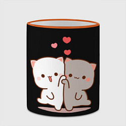 Кружка 3D Кошачья любовь навсегда Kitty love forever, цвет: 3D-оранжевый кант — фото 2
