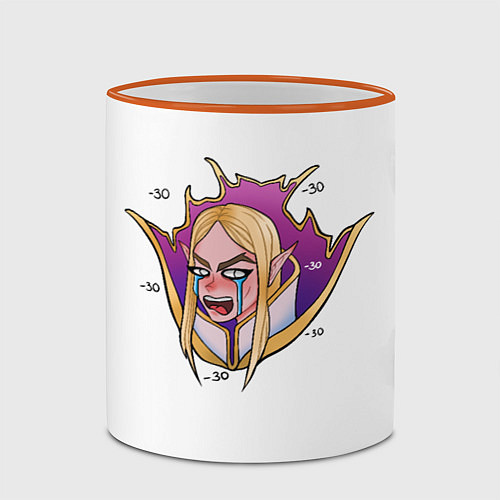 Кружка цветная Invoker Инвокер Dota2 / 3D-Оранжевый кант – фото 2