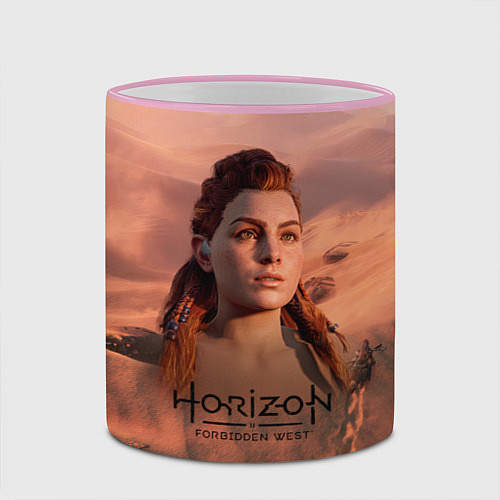 Кружка цветная Aloy Horizon Forbidden Zero Dawn / 3D-Розовый кант – фото 2