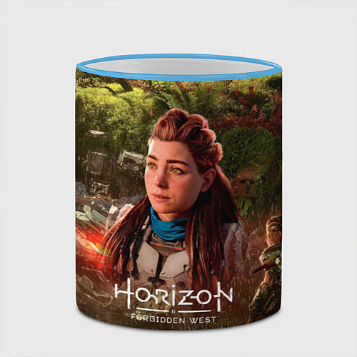 Кружка цветная Horizon Forbidden West Aloy / 3D-Небесно-голубой кант – фото 2