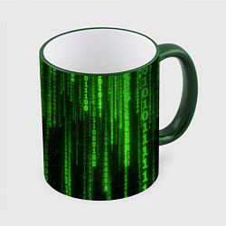 Кружка 3D Бегущий по коду, цвет: 3D-зеленый кант