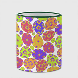 Кружка 3D Разукрашенные пасхальные яйца, цвет: 3D-зеленый кант — фото 2