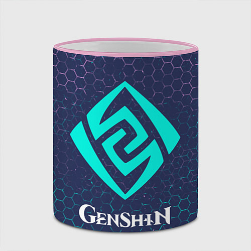 Кружка цветная GENSHIN IMPACT - ГЕО Графика / 3D-Розовый кант – фото 2