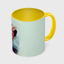 Кружка 3D Фрида Кало де Ривера, цвет: 3D-белый + желтый