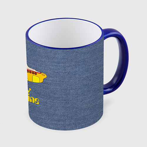 Кружка цветная On a Yellow Submarine 3D / 3D-Синий кант – фото 1