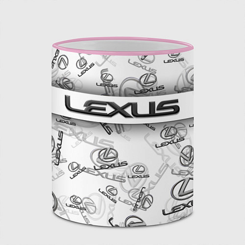 Кружка цветная LEXUS BIG EMBLEMA PATTERN / 3D-Розовый кант – фото 2
