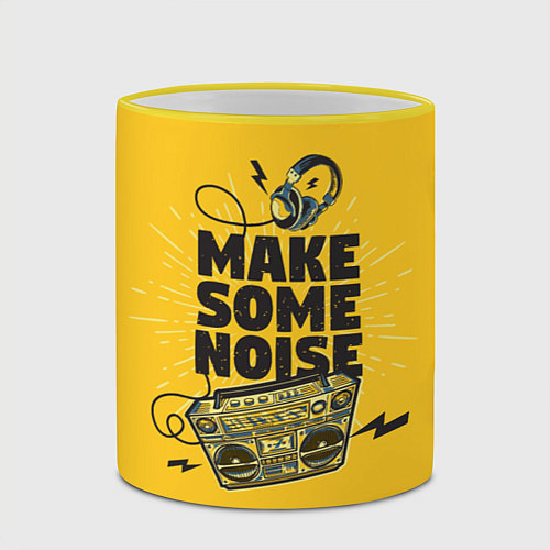 Кружка цветная Make Some Noise музыка / 3D-Желтый кант – фото 2