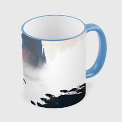 Кружка 3D Побег от крыс, цвет: 3D-небесно-голубой кант