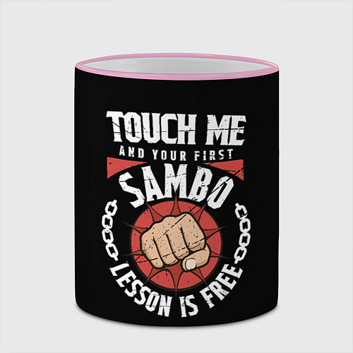 Кружка цветная Боевое Самбо SAMBO / 3D-Розовый кант – фото 2