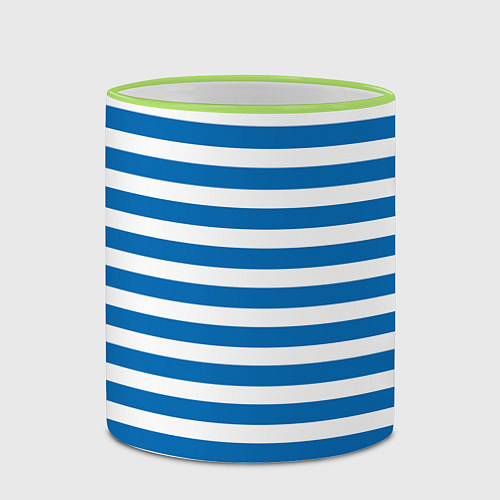 Кружка цветная ТЕЛЬНЯШКА ВДВ В ПОЛОСКУ / 3D-Светло-зеленый кант – фото 2