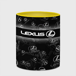 Кружка 3D LEXUS SPORT PATTERN, цвет: 3D-белый + желтый — фото 2