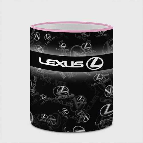 Кружка цветная LEXUS SPORT PATTERN / 3D-Розовый кант – фото 2