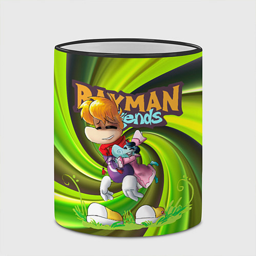 Кружка цветная Уставший Rayman Legends / 3D-Черный кант – фото 2