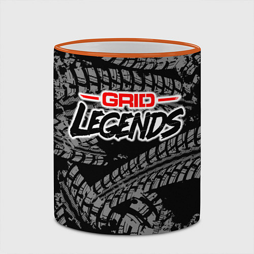 Кружка цветная Grid Legends Гонки / 3D-Оранжевый кант – фото 2