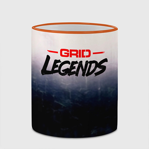 Кружка цветная Grid Legends, лого / 3D-Оранжевый кант – фото 2