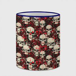 Кружка 3D Кровавые Черепа Skulls, цвет: 3D-синий кант — фото 2