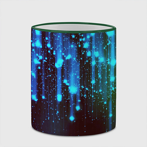 Кружка цветная Звездопад Звёздный дождь / 3D-Зеленый кант – фото 2