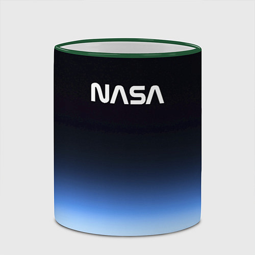 Кружка цветная NASA с МКС / 3D-Зеленый кант – фото 2