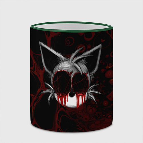 Кружка цветная Tails Sonic exe / 3D-Зеленый кант – фото 2