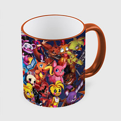 Кружка 3D Cute Fnaf Pattern, цвет: 3D-оранжевый кант