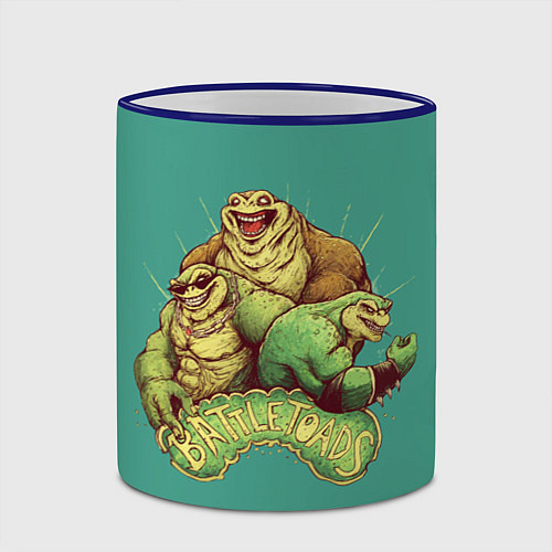 Кружка цветная Battletoads bros / 3D-Синий кант – фото 2