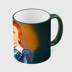 Кружка 3D Ziggy Stardust Portrait, цвет: 3D-зеленый кант