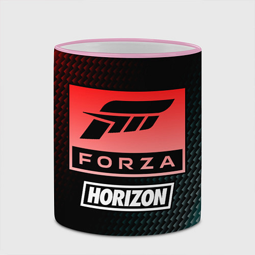 Кружка цветная FORZA HORIZON Карбон / 3D-Розовый кант – фото 2