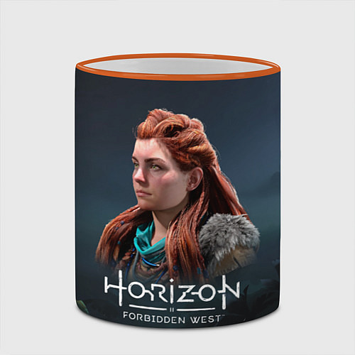 Кружка цветная Элой Aloy Horizon Forbidden West / 3D-Оранжевый кант – фото 2