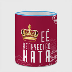 Кружка 3D Её величество Прекрасная Катя, цвет: 3D-небесно-голубой кант — фото 2