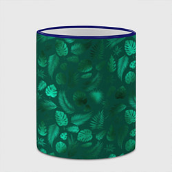 Кружка 3D Яркие зеленые листья, цвет: 3D-синий кант — фото 2