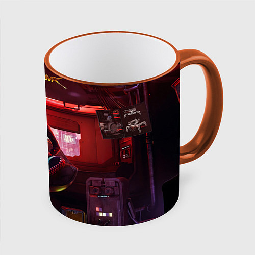 Кружка цветная Vi cyberpunk 18 / 3D-Оранжевый кант – фото 1