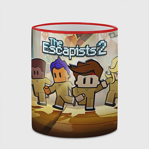 Кружка цветная Цель: побег / 3D-Красный кант – фото 2