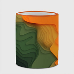 Кружка 3D Зеленые дюны, цвет: 3D-оранжевый кант — фото 2