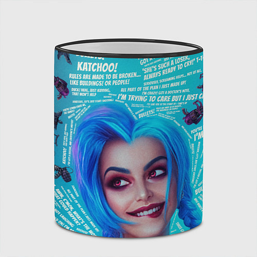 Кружка цветная БЕЗУМНАЯ ДЖИНКС CRAZY JINX / 3D-Черный кант – фото 2