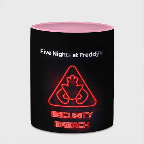 Кружка цветная Five Nights at Freddys: Security Breach logo / 3D-Белый + розовый – фото 2