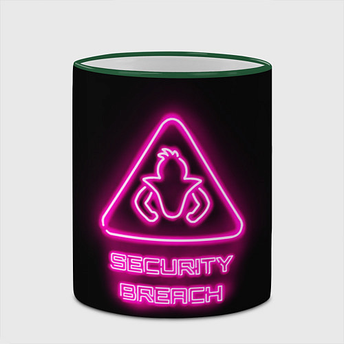 Кружка цветная Five Nights at Freddys: Security Breach лого / 3D-Зеленый кант – фото 2